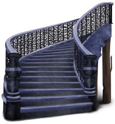 Escadaria escura do castelo