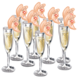 Bolo de casamento de taças de champanhe