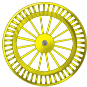 Roda de fundo amarelo